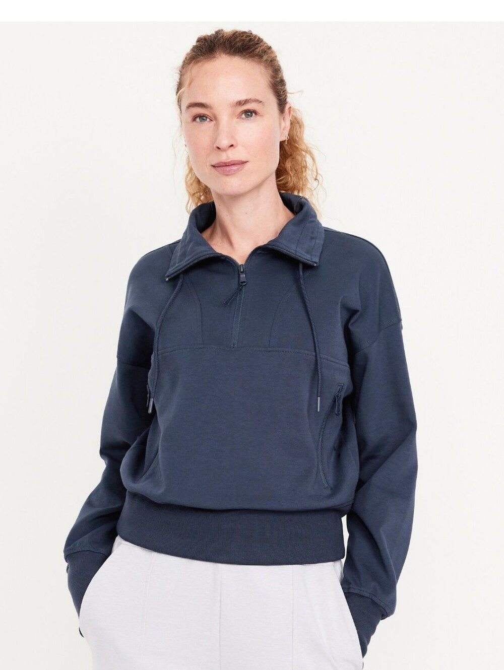 NWT Old Navy Active Dynamic Fleece Half Zip Sweatshirt Size L Large Dusk Navy